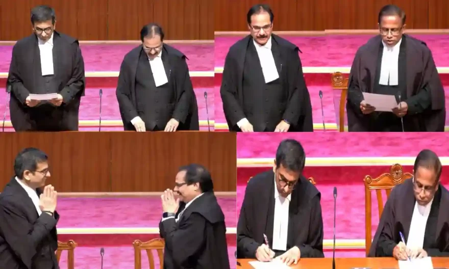 Justices Prashant Kumar Mishra & KV Viswanathan Take Oath As SC Judges, Apex Court At Full Strength Of 34 Judges