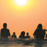 Chhath Puja rituals on the banks of the Yamuna River